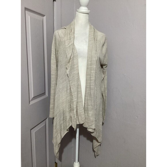 Talbots Beige Linen Blend Lightweight Long Sleeve Open Front Cardigan XL - Picture 1 of 5